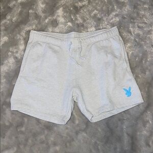 PacSun x Playboy Grey Heather Sweat Shorts Blue Logo Size L